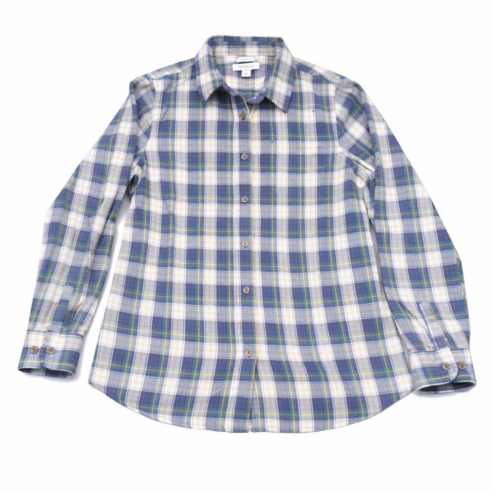 L.L. Bean 100% Cotton Scotch Plaid Button Down Flannel Shirt — Size Medium